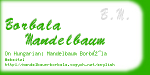 borbala mandelbaum business card